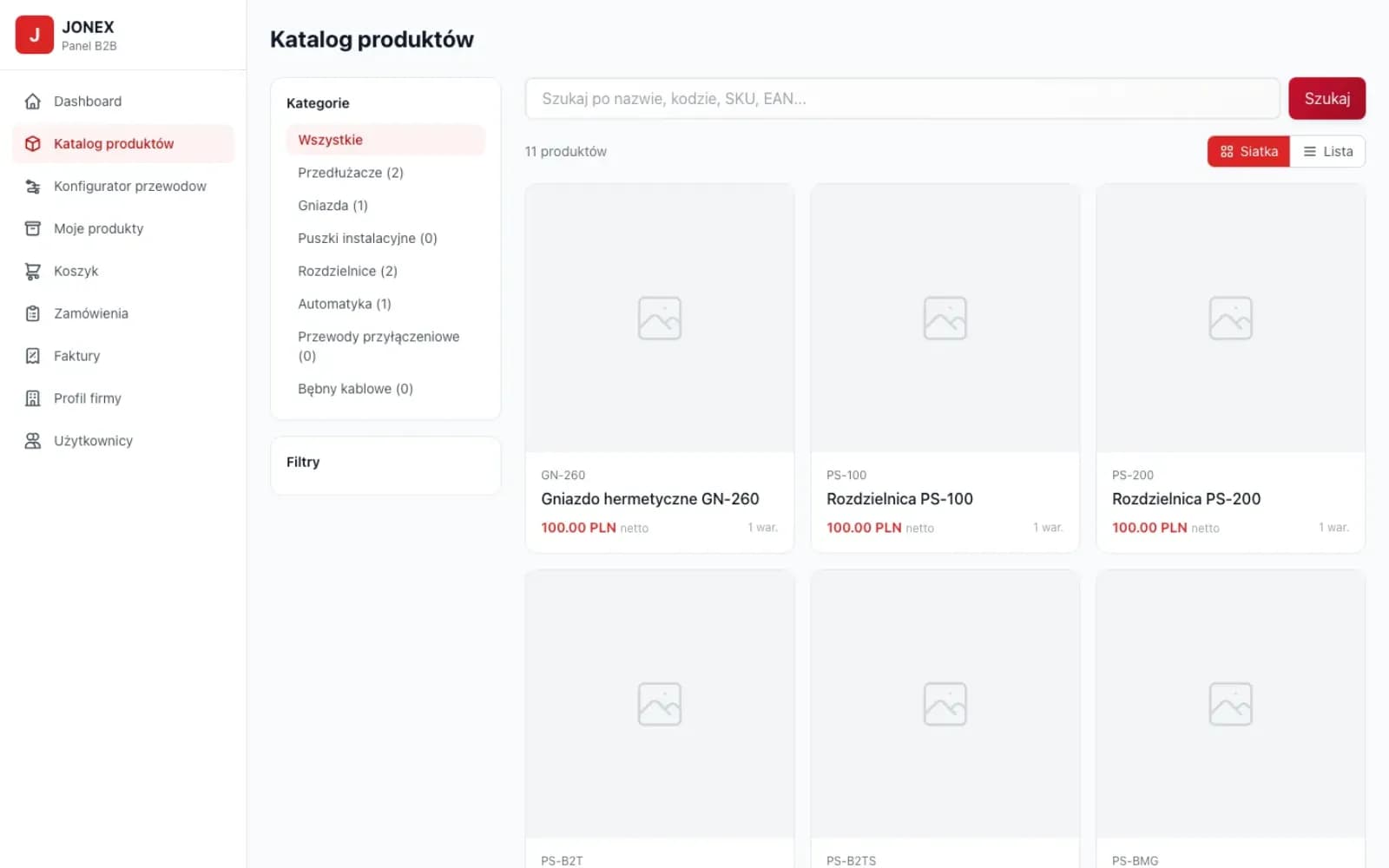 Platforma B2B - katalog 3000+ produktów i zamówienia hurtowe: zrzut ekranu 1