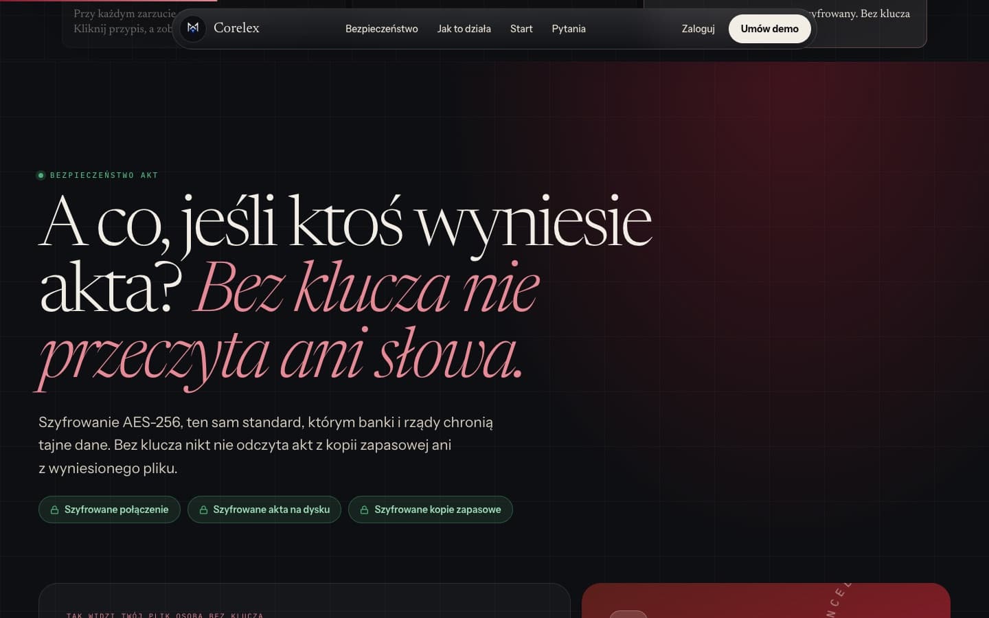 Corelex: analiza akt sprawy i generowanie projektów apelacji z przypisami do stron: zrzut ekranu 2